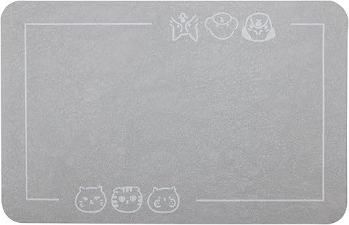 Miniatura 2 de YCT Tapete de alimentación para mascotas, tapete para cuenco de agua para perros, parte inferior antideslizante absorbente para mascotas, de secado