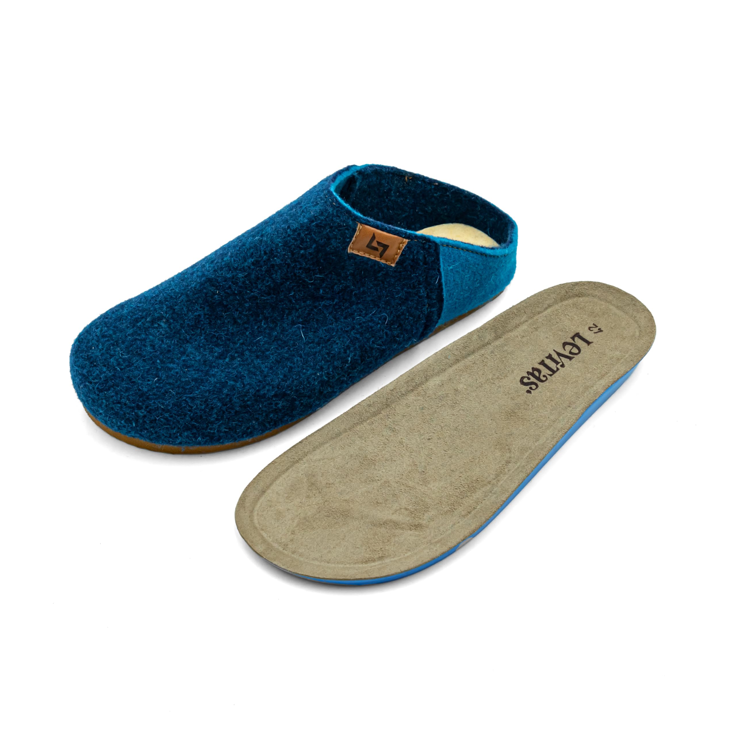 LEVITAS - HOT 01 - Pantofole in Lana Agugliata | Suola in Microporosa, Antiscivolo, Senza Tacco | Made in Italy