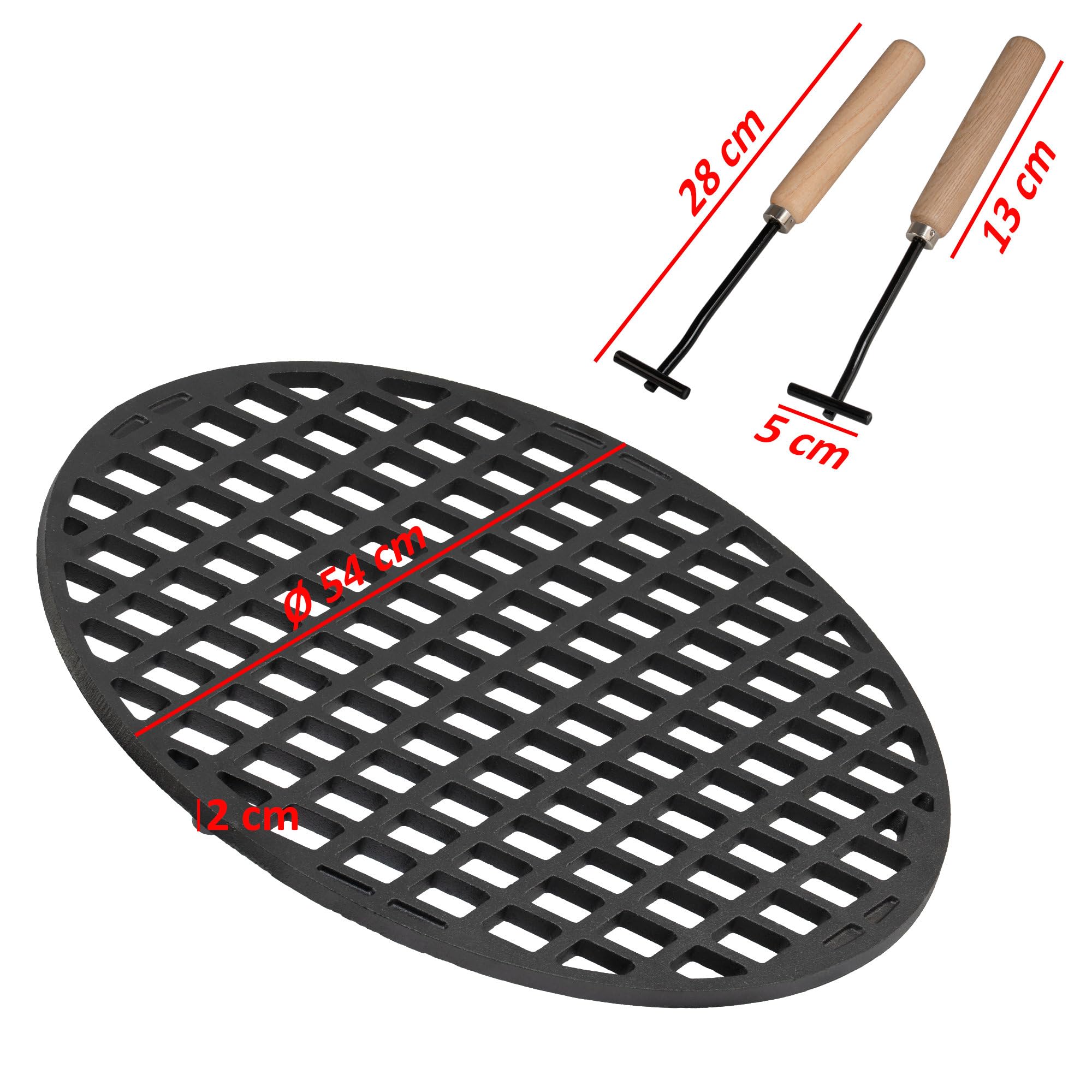 BBQ-Toro Griglia in ghisa per barbecue a sfera Ø 57 cm, diametro 54 cm, già bruciata, preseasoned, accessori per barbecue a carbonella e molto altro ancora, griglia preseasoned, griglia in ghisa,
