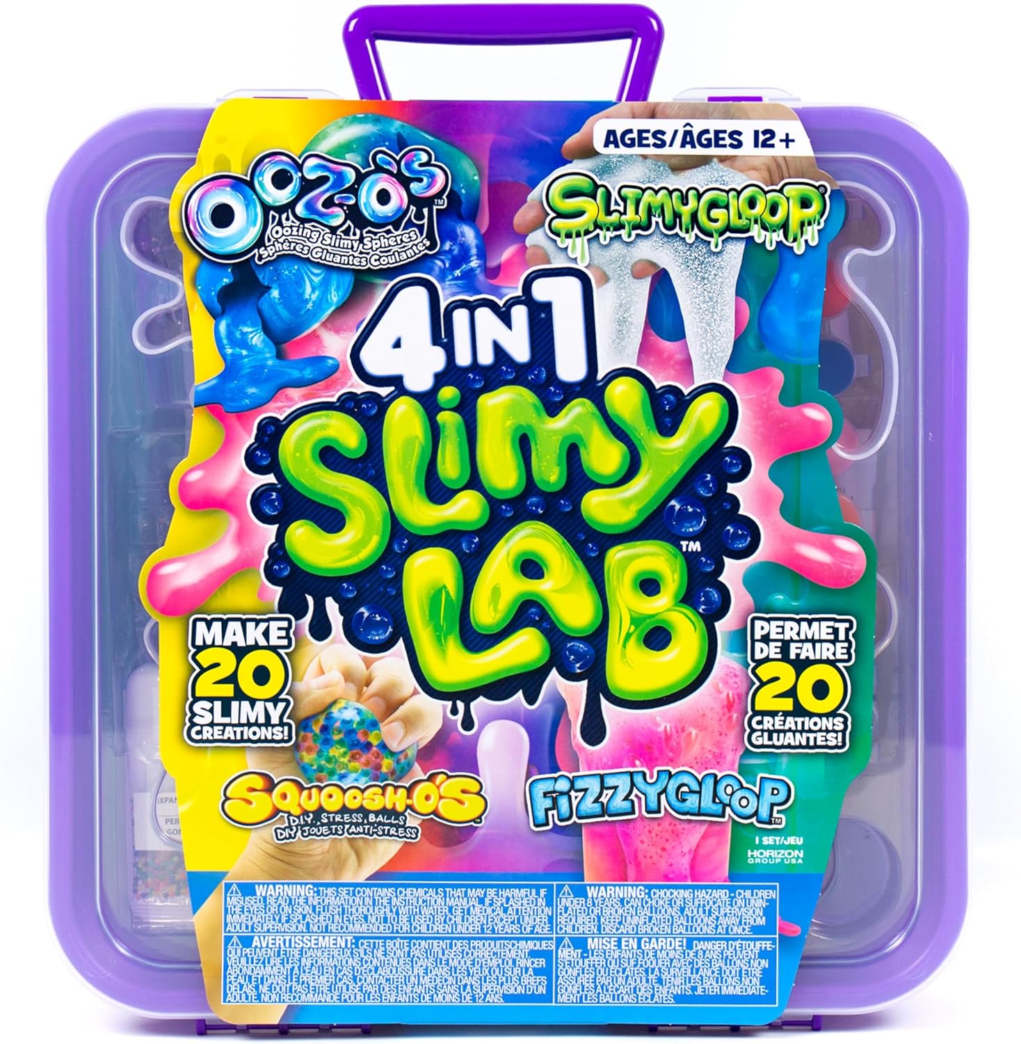 4 in 1 Slimy Lab, Make 20 Slimy Creations Including Slime, DIY Stress