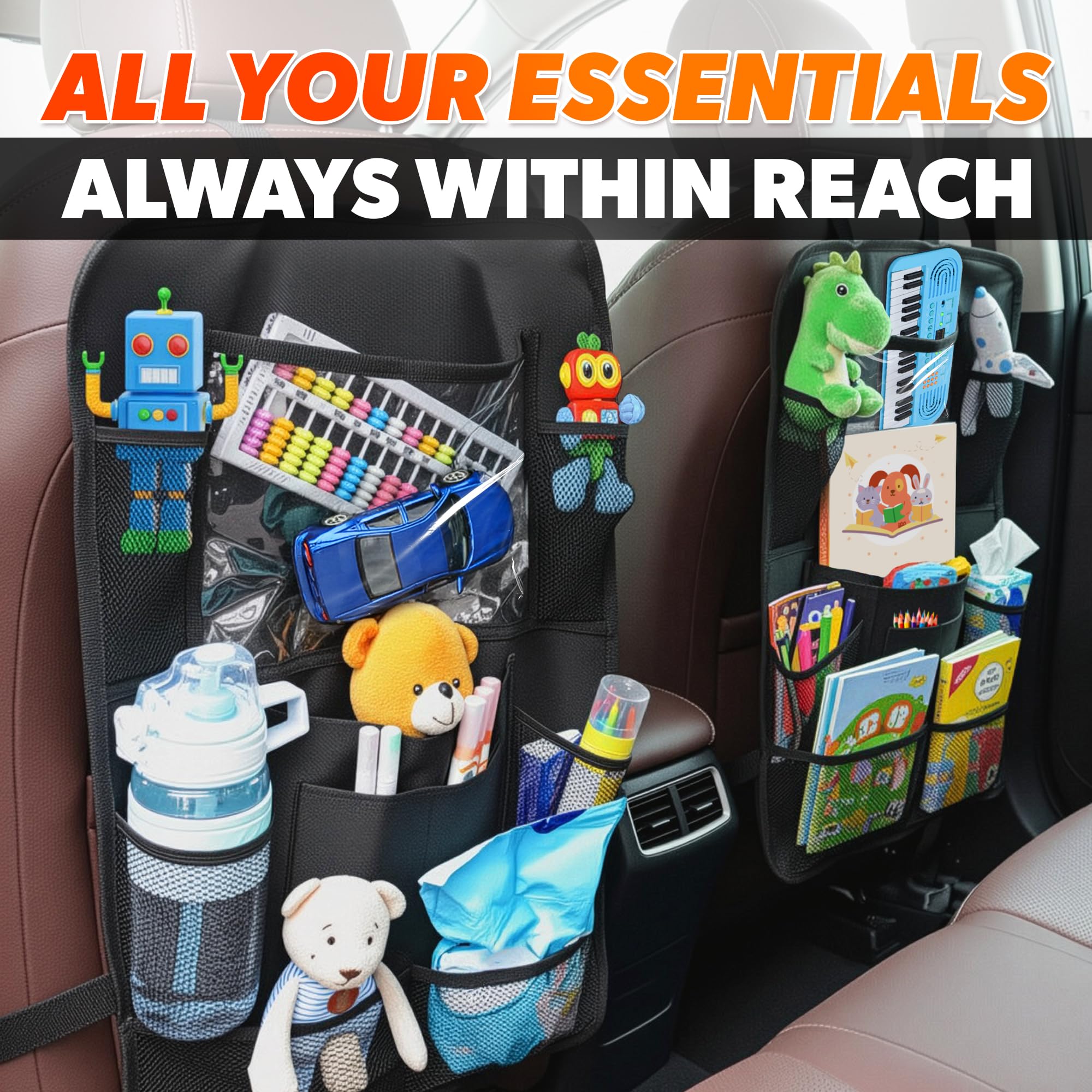 .n Organizador y almacenamiento para asiento trasero de coche, organizador