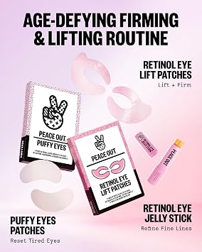 PEACE OUT Retinol Eye Jelly Stick, Hydrating Under Eye Treatment for Fine Lines & Wrinkles, with Encapsulated Retinol, Peptides & Squalane, Non-Irritating Formula (0.14 oz)