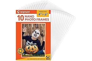 10 Pcs Picture Frames 4 x 6 Inches with Super Strong Adhesive Wall Mount