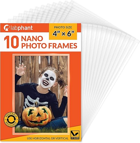 Miniatura 8 de labphant Paquete de 10 portarretratos magnéticos de 4 x 6 pulgadas marcos de bolsillo para fotos con bordes blancos para refrigerador de 4 x 6