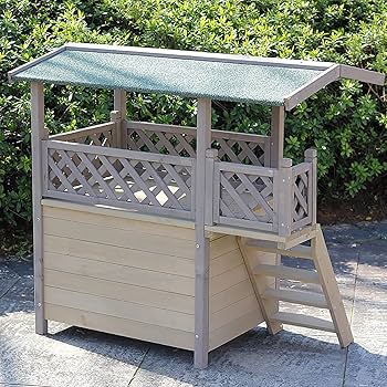 Amazon | 猫 ハウス 屋外用 防水 防寒 キャットハウス 2階建て