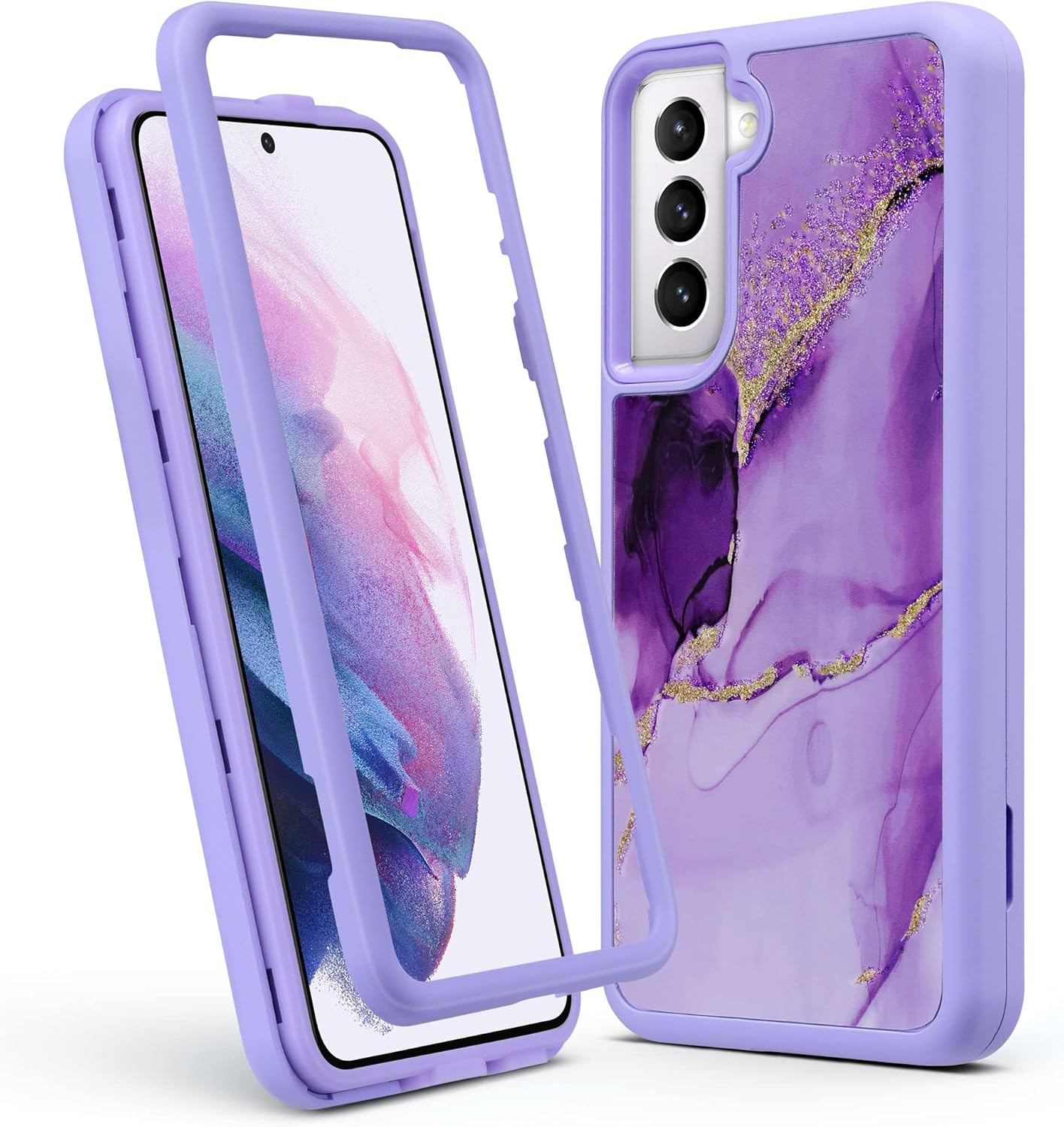 ULAK Compatible with Galaxy S21 5G Case, Heavy Duty Shockproof Case Soft TPU Bumper