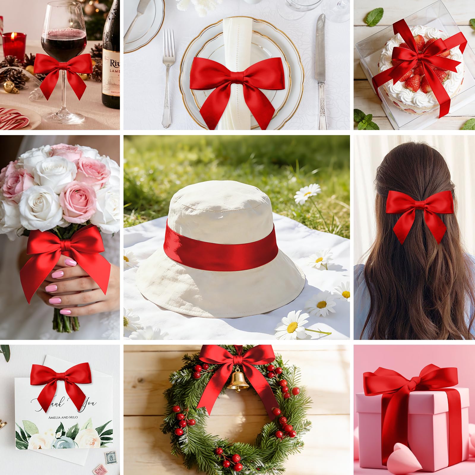 Nastro Raso Rosso 4 cm x 22,8 m, Nastro Decorativo Nastrino Regalo, Nastro di Raso Largo Nastro Satinato, Nastri Regali per Confezionare Regali, Matrimoni, Fiocchi, Fioristi, Compleanno (Rosso)