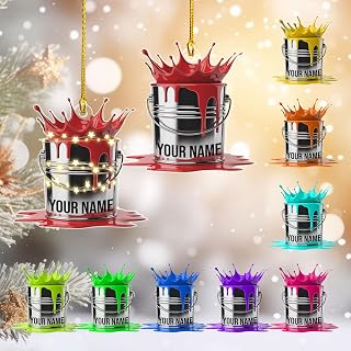 Personalized Artist Palette Christmas Ornament 2025, Painter Brush Ornaments, Art Studio Xmas Tree Decoration, Custom Paint Ornament, Gifts for Artists and Art Lovers (Paint4)