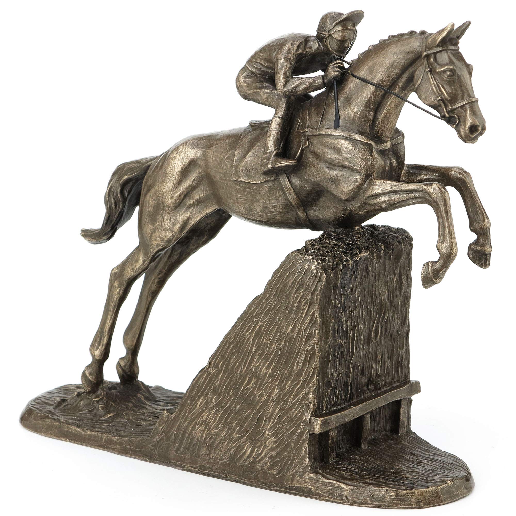 Fiesta Studios Bronze Steeple Chaser By Harriet Glen Cold Cast Horse Sculpture H16.5cm