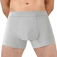 Roupa íntima masculina para incontinência urinária lavável para controle da bexiga com porta-malas à prova de vazamento de absorção de 60 ml (cinza G)