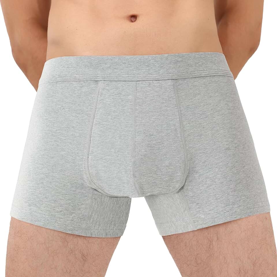 Roupa íntima masculina para incontinência urinária lavável para controle da bexiga com porta-malas à prova de vazamento de absorção de 60 ml (cinza G)