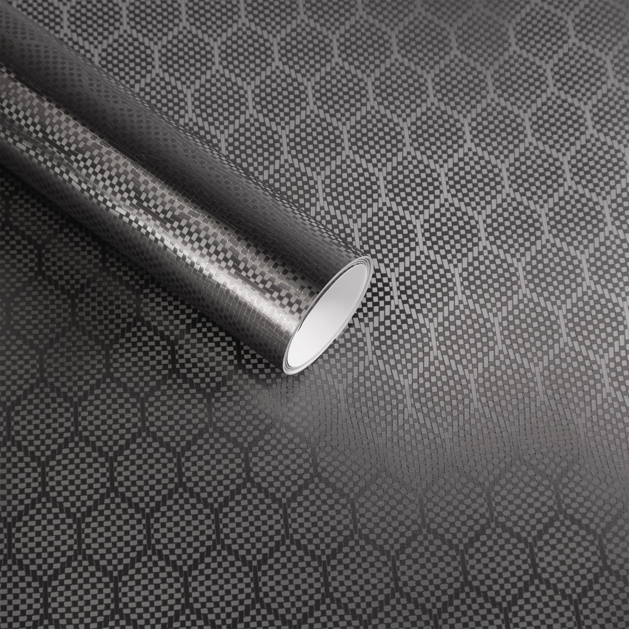 Lypumso Honeycomb Carbon Fiber Vinyl Wrap, Hex Pattern Vinyl Car Wrap with Air Release Technology, Self-Adhesive DIY Auto Exterior Interior Decor Film Sticker (Grey, 1ft x 5ft)