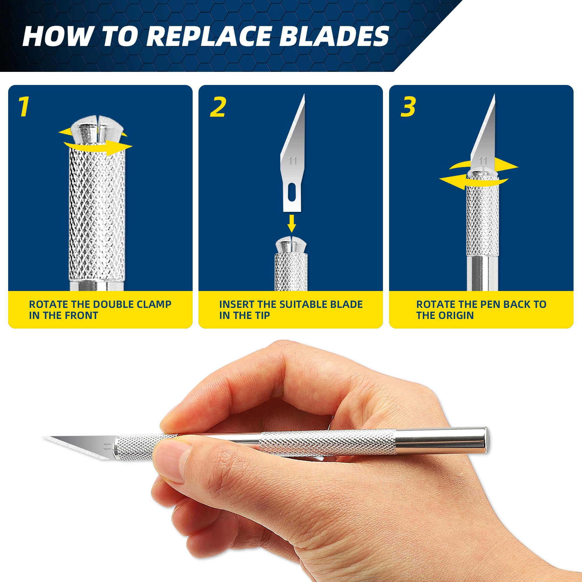 31-Piece Hobby Knife Set - Precision Crafting Blades -4