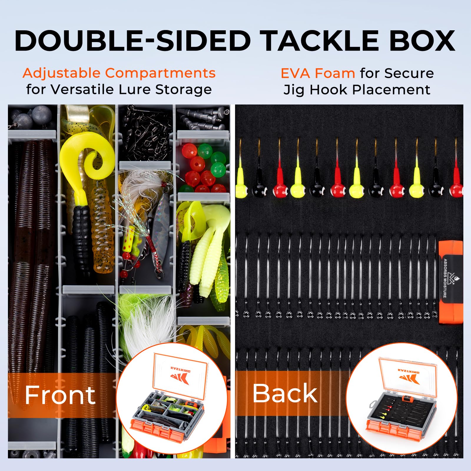 Amazon.com : KastKing HyperSeal 3500 Double-Sided Waterproof Fishing Tackle Box Adjustable Dividers, EVA Foam Jig Storage, Lure & Terminal Tackle Organizer,1 Pack : Sports & Outdoors Amazon.com : KastKing HyperSeal 3500 Double-Sided Waterproof Fishing Tackle Box Adjustable Dividers, EVA Foam Jig Storage, Lure & Terminal Tackle Organizer,1 Pack : Sports & Outdoors