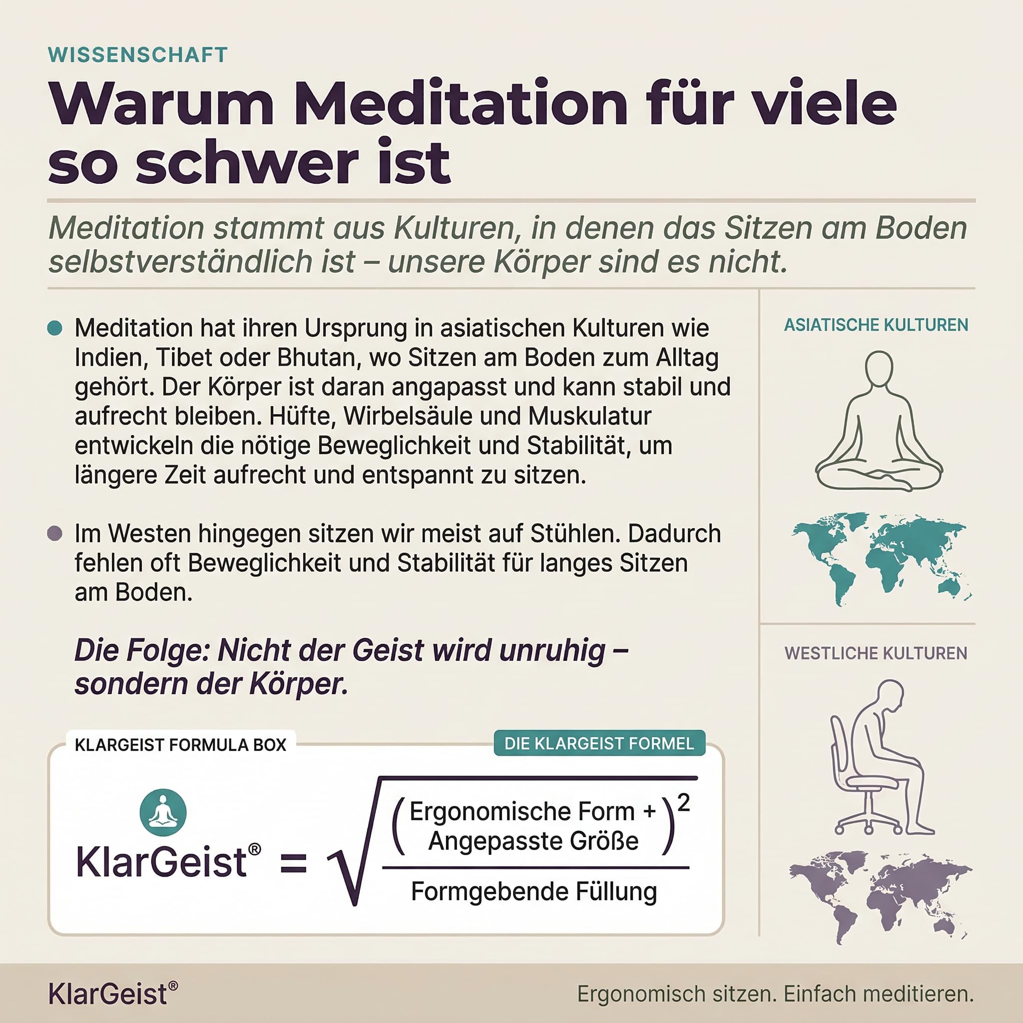 Ergo - Cuscino ergonomico da meditazione, cuscino rotondo per yoga e yoga, cuscino rotondo da pavimento, Zafu con gusci di grano saraceno, cuscino da meditazione, elefante, antracite
