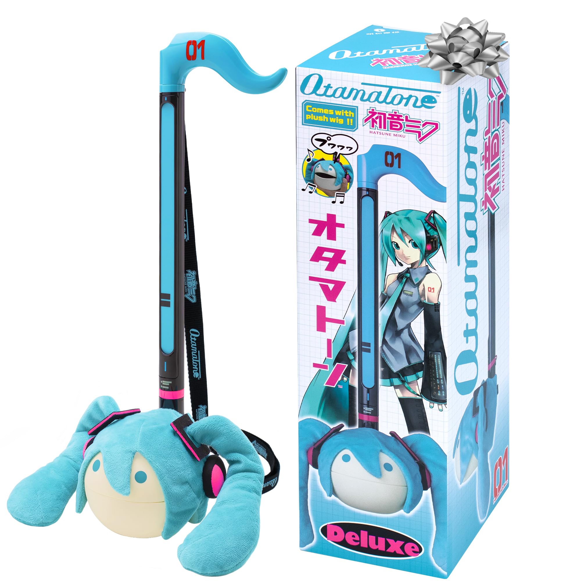 Otamatone Deluxe [Hatsune Miku Edition] Electronic Musical Instrument Portable Synthesizer from Japan Maywa Denki [Includes Removable Plush Wig]