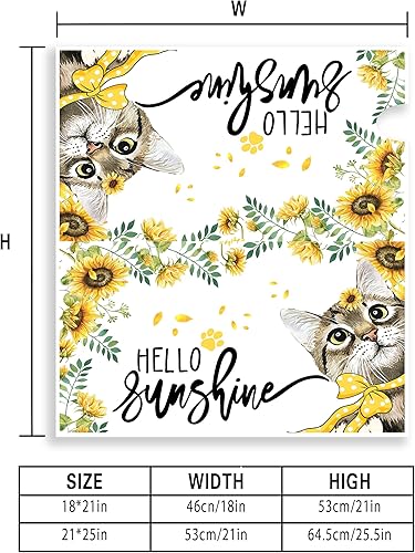 Miniatura 6 de Funda para buzón de gato de primavera y verano de 21 x 18 pulgadas, fundas de buzón de Hello Sunshine, para primavera y verano, magnéticas,