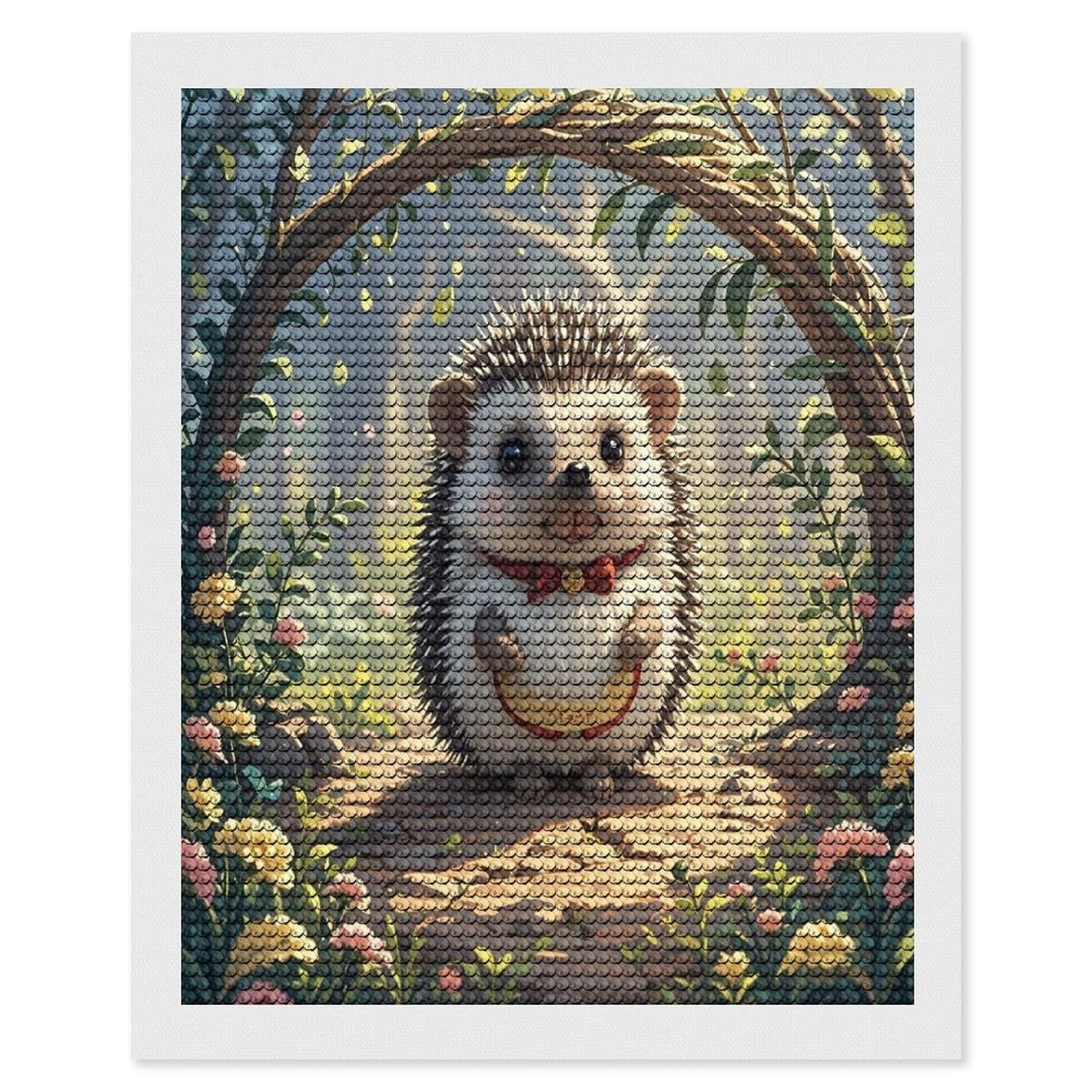 FekiLoot Lovely Hedgehog Diamond Painting Kits for Beginners DIY Diamond Art Kits for Adults Full Drill Round Diamond Dot Gem Art Painting Fun DIY Crafts for Home Kitchen Wall Decor Gift 16"x20"