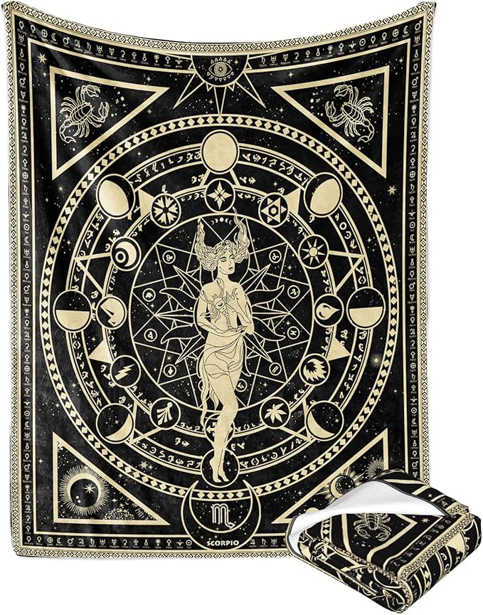 Scorpio Gifts, Scorpio Gifts for Women, Moon Constellation Zodiac Decor Birthday Witchy Soft Astrology Blanket 60