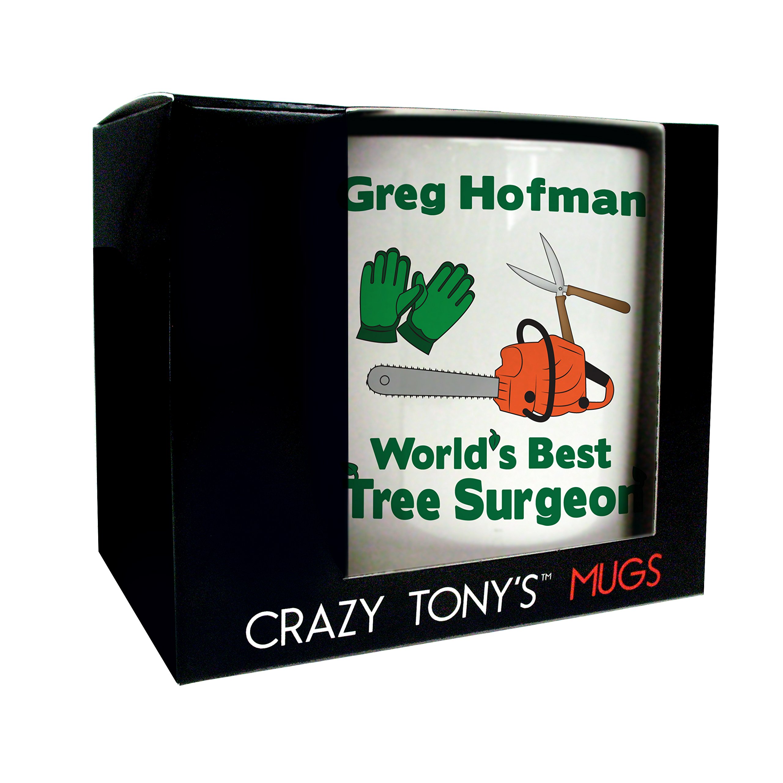 Crazy Tony's White Personalised Work Mug Husband Boyfriend Dad Birthday Thank You Tree Surgeon Gift 9.5Cm