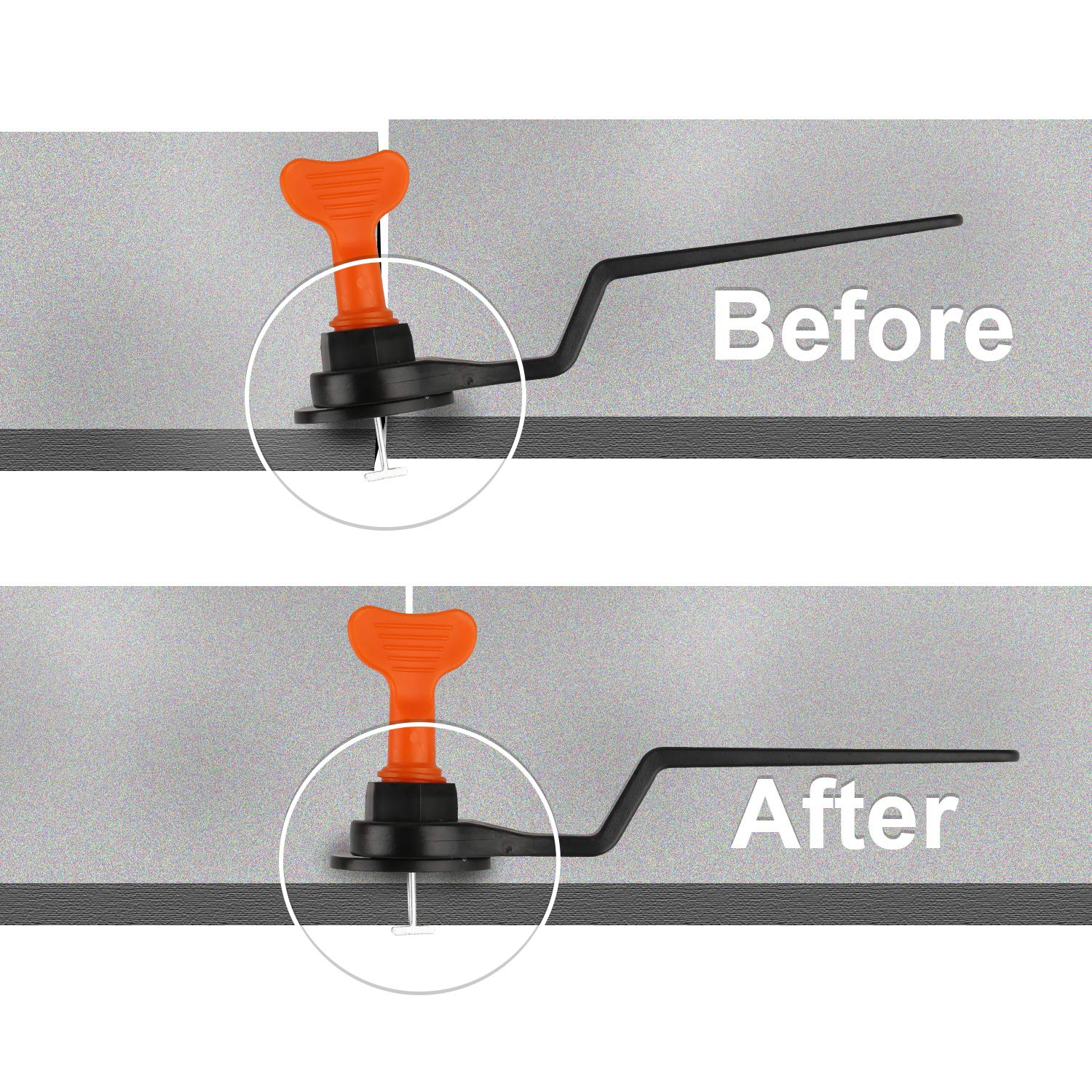 Lospitch Zestaw do poziomowania płytek, 220 sztuk, system poziomowania płytek, budowa ścian, podłóg, klin, narzędzie ręczne z 8 kluczami specjalnymi