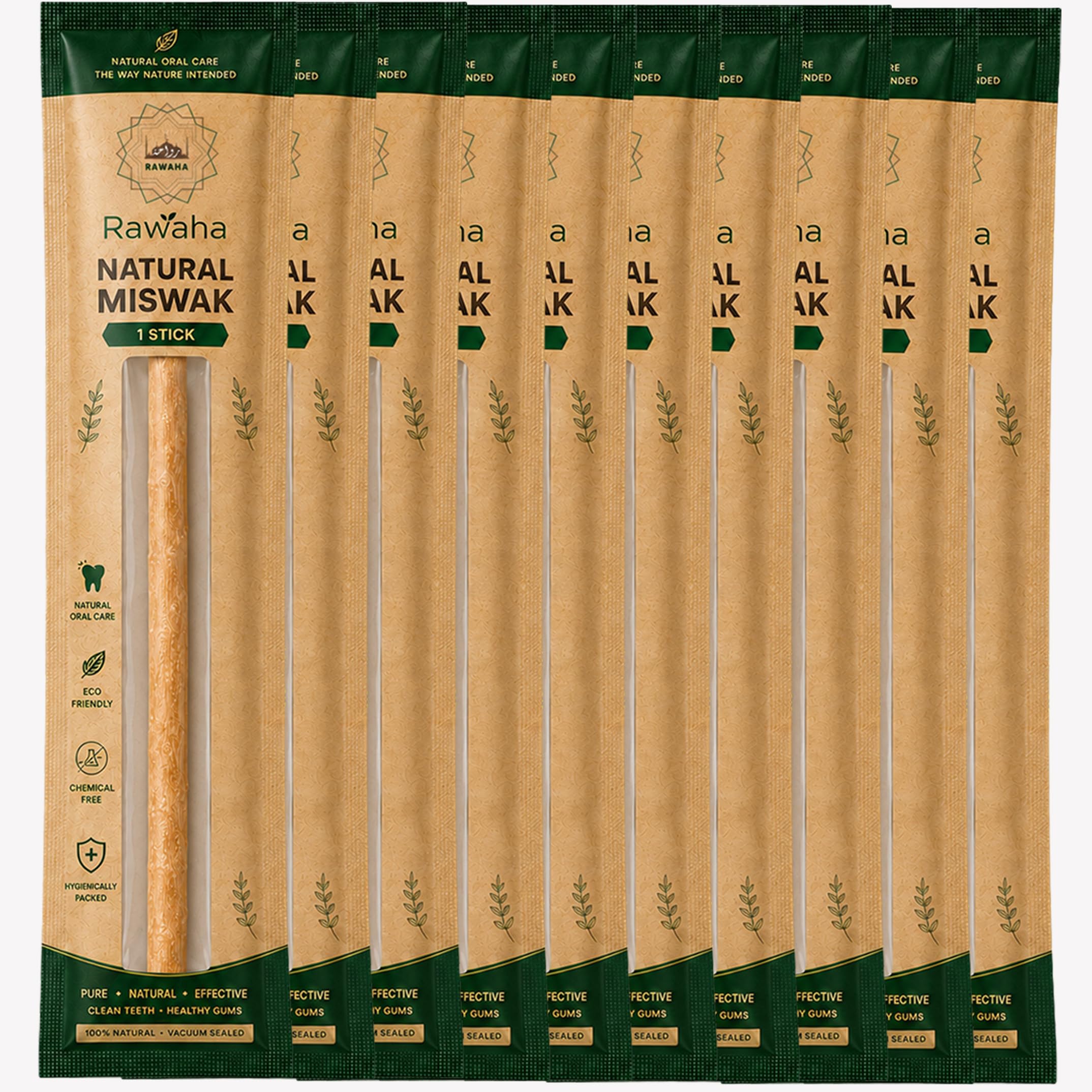 Photo 1 of ***INCOMPLETE SET/ MISSING PIECES*** Rawaha 10 Pcs Miswak Sticks - Vacuum Sealed Natural Chewing Miswak Sticks for Teeth - Natural Flavored Toothbrush for Teeth Whitening, Oral Health, and Fresh Breath || Pack of 10