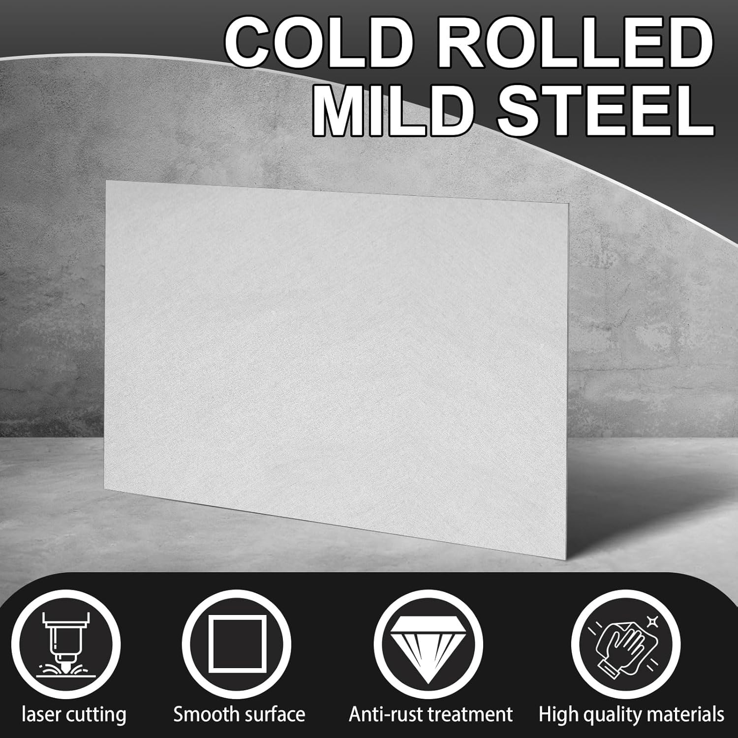 Zonon 8 Pcs 20 Gauge Sheet Metal Steel 12" x 6" x 0.032" Weldable Cold Roll Craft Metal Sheets Steel Plate for DIY Projects Home Auto, Easy to Shape, Weld, Cut and Form