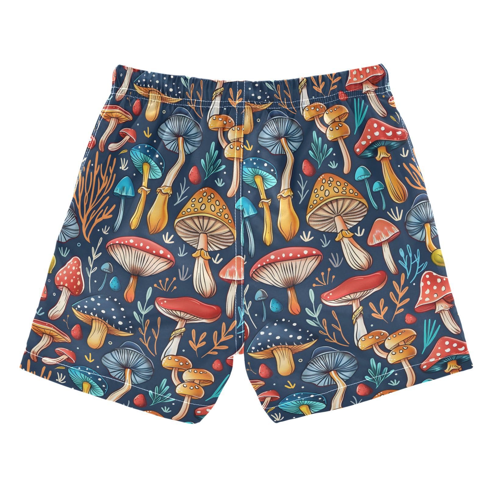 ALAZA Color Mushroom Coral Reef Boys Quick Dry Beach Board Shorts Kids Swim Trunks Bathing Suit Swimsuit 3T Multicolor