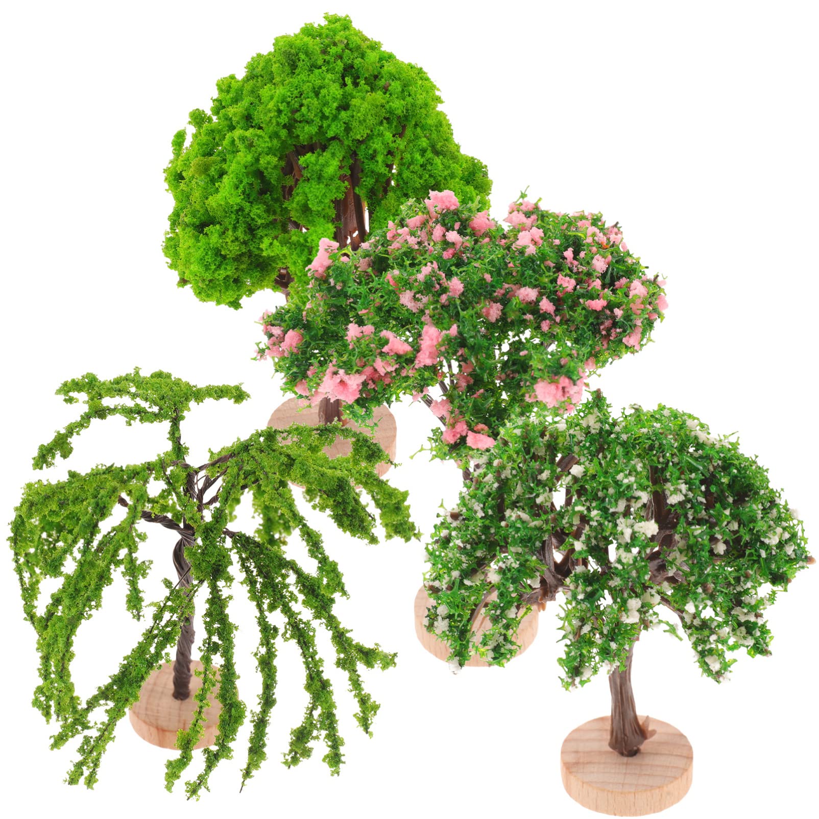 Amazon.com: Toyvian Model Trees Set 4PCS Artificial Trees Model Train ...