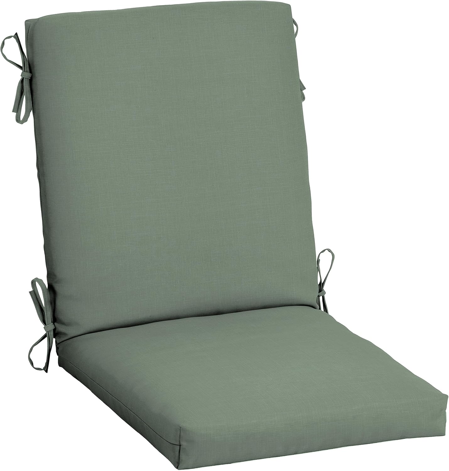 arden selections earthfiber outdoor dining chair cushion, 20 x 20, water repellent, fade resistant, 1-piece cushion for dining chairs 20 x 20, sage green texture 20 x 20 high back sage green texture