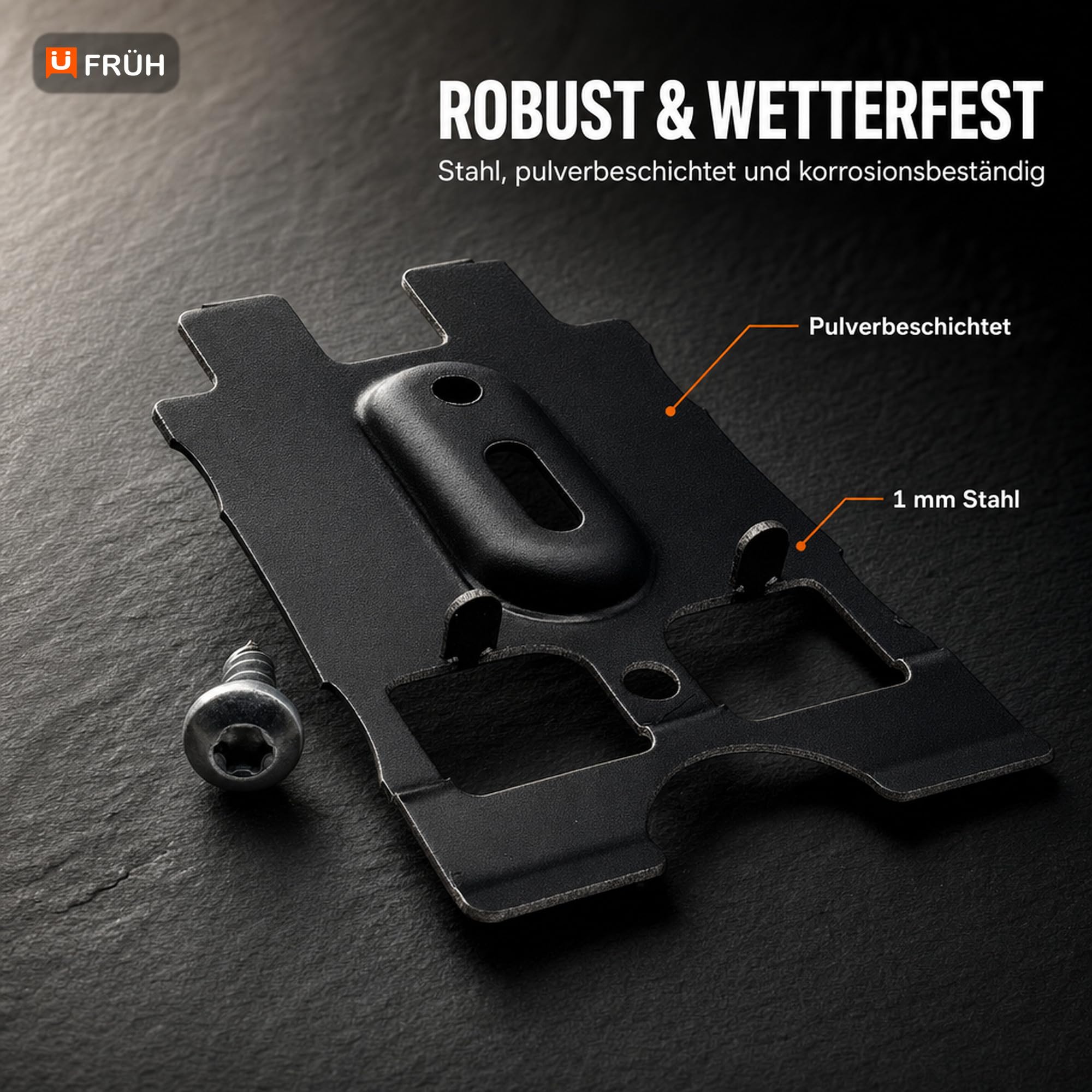 FRÜH Pan-Clip Rhombusleisten Befestigung 60-75 mm, Fassadenclip für Rhombus und Parallelogramm Profile, 250 Stück inkl. Schrauben