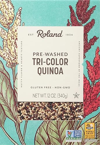 Roland Foods Organic Tri-Color Quinoa prelavado natural sin gluten 12 onzas