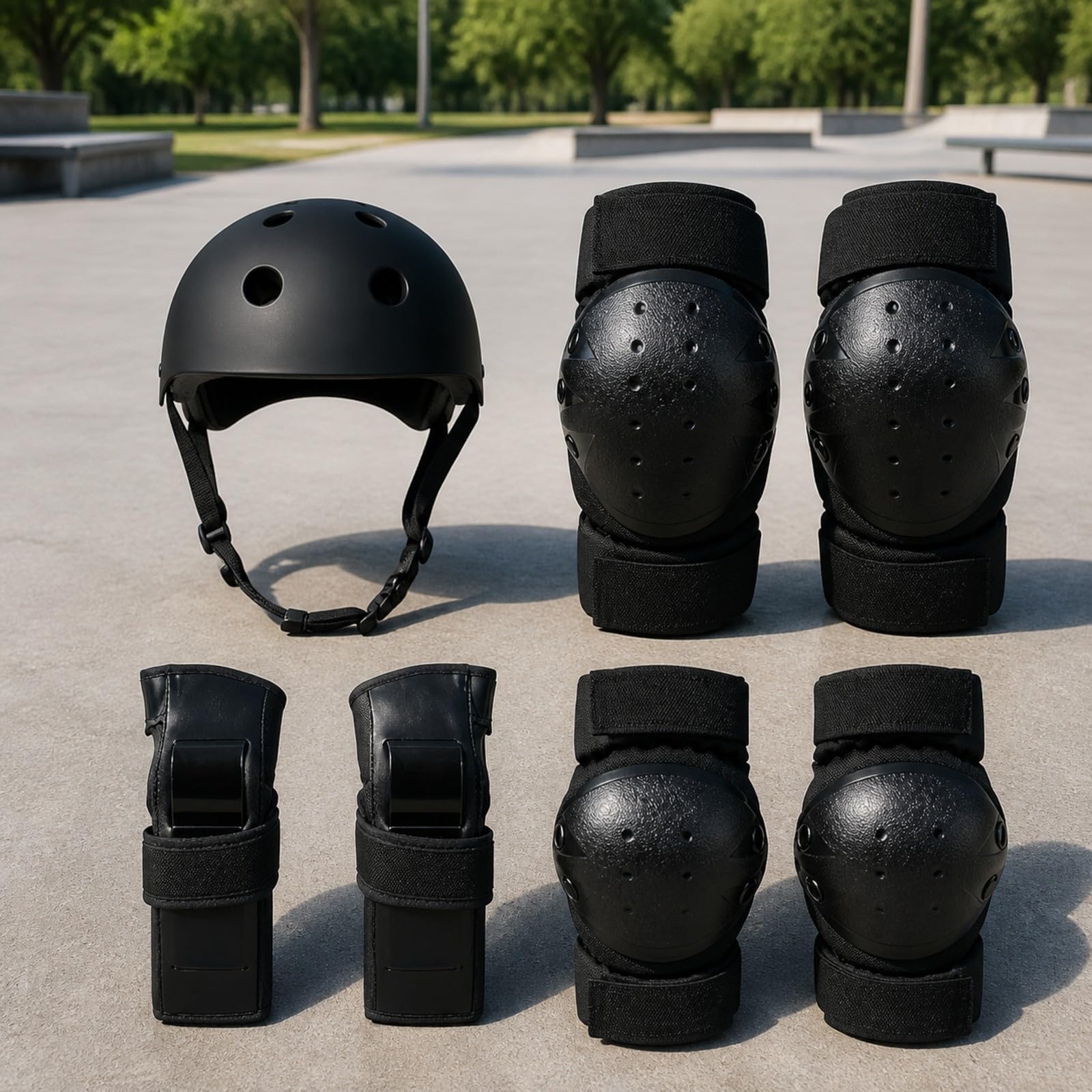 7 Pièces S Protection Roller | Coque Extérieure Rigide, Ensemble Casque, Genillères, Cdières Protège-Poigns, Respirant, Protège-Poigns, pr Vélo, Rose, M