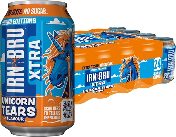 IRN-BRU IRN-BRU Zero, No Sugar & Low Calorie Fizzy Drinks Multipack 24 x 330ml Cans in use