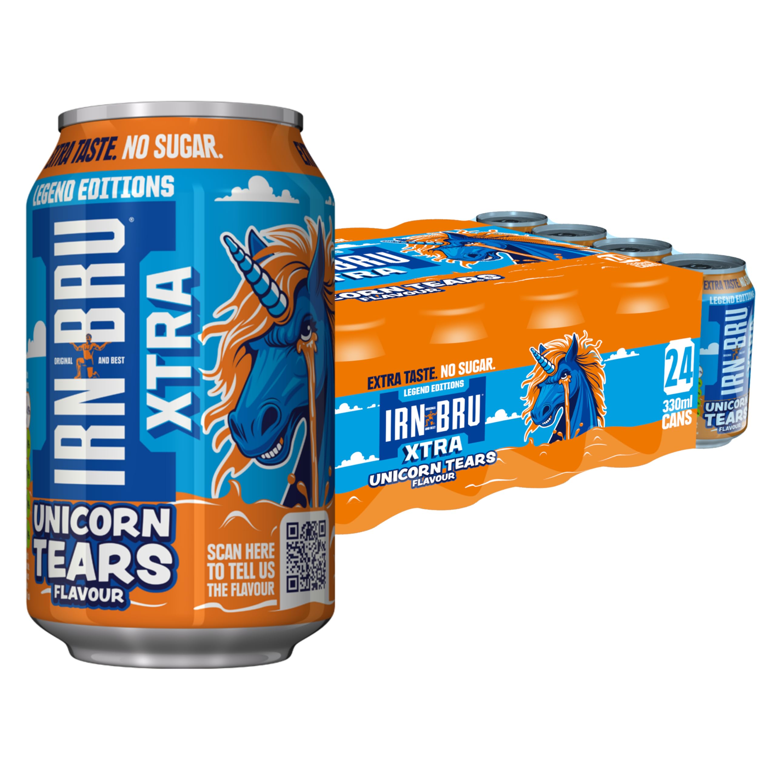 IRN-BRU Zero, No Sugar & Low Calorie Fizzy Drinks Multipack 24 x 330ml Cans - 3