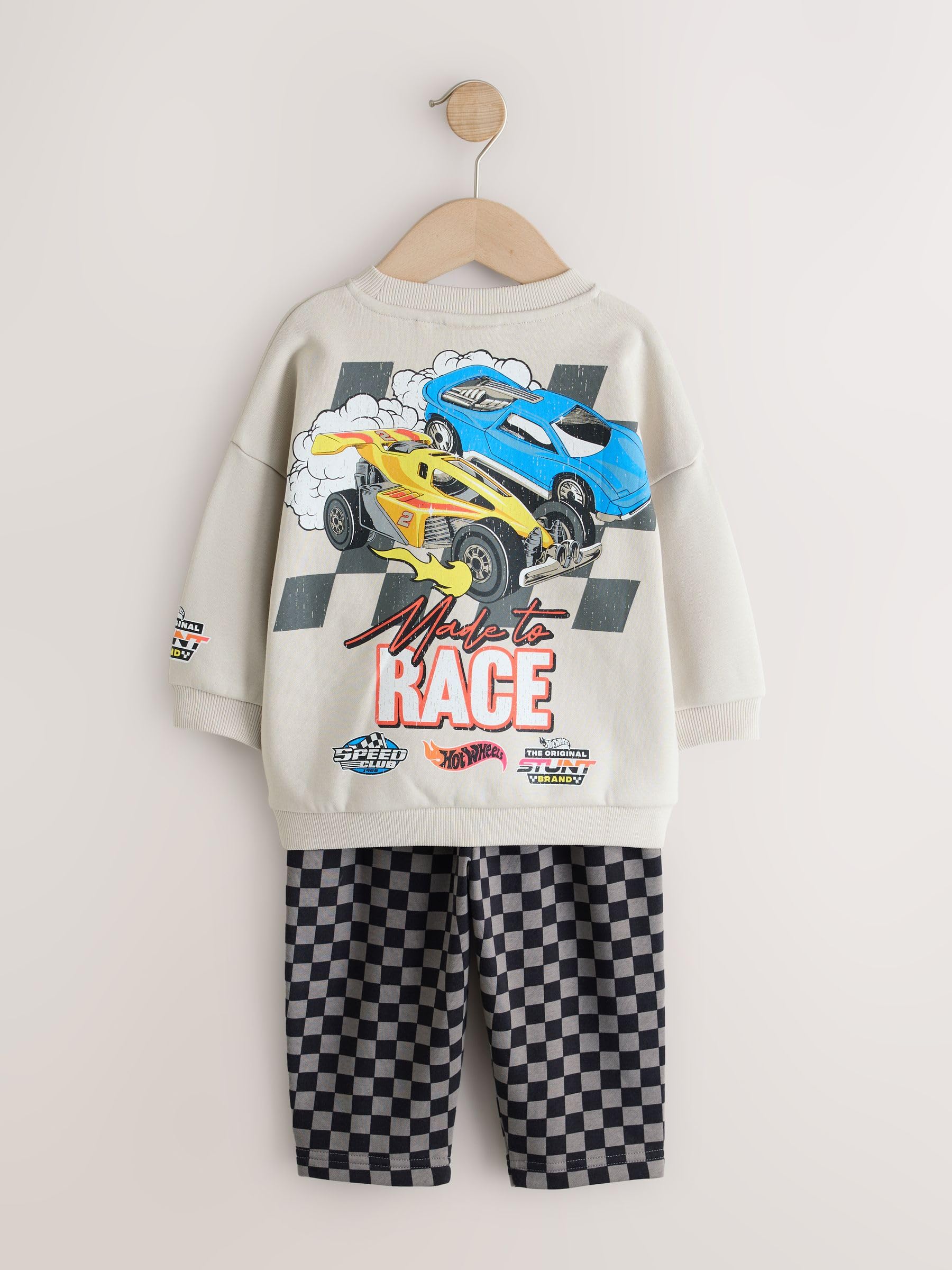 NEXT Młodsze chłopcy Bluza pod szyję i spodnie dresowe Hot Wheels