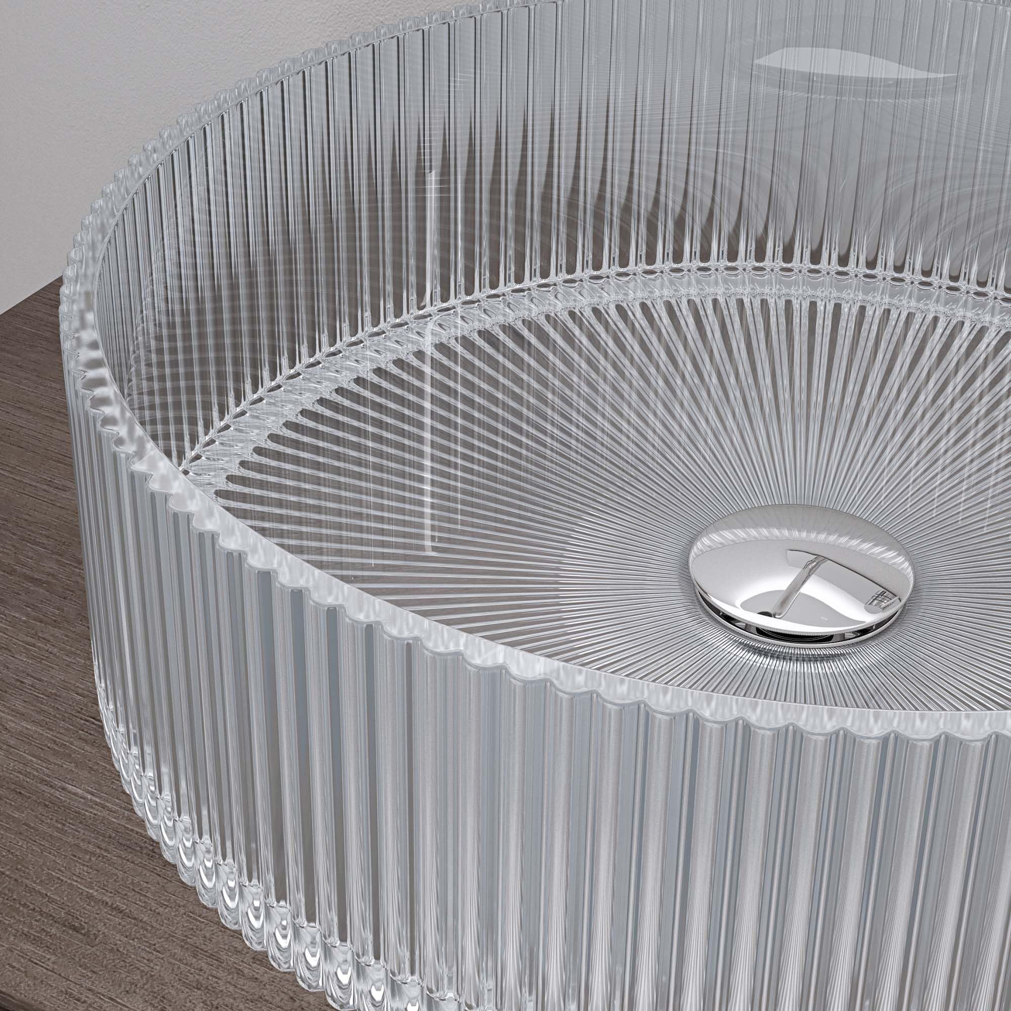 doporro Vasque à Poser Lavabo en Verre Petit Lave Mains Rond 40x40x12cm | Verre, pour Salle de Bain et WC, Minerva01