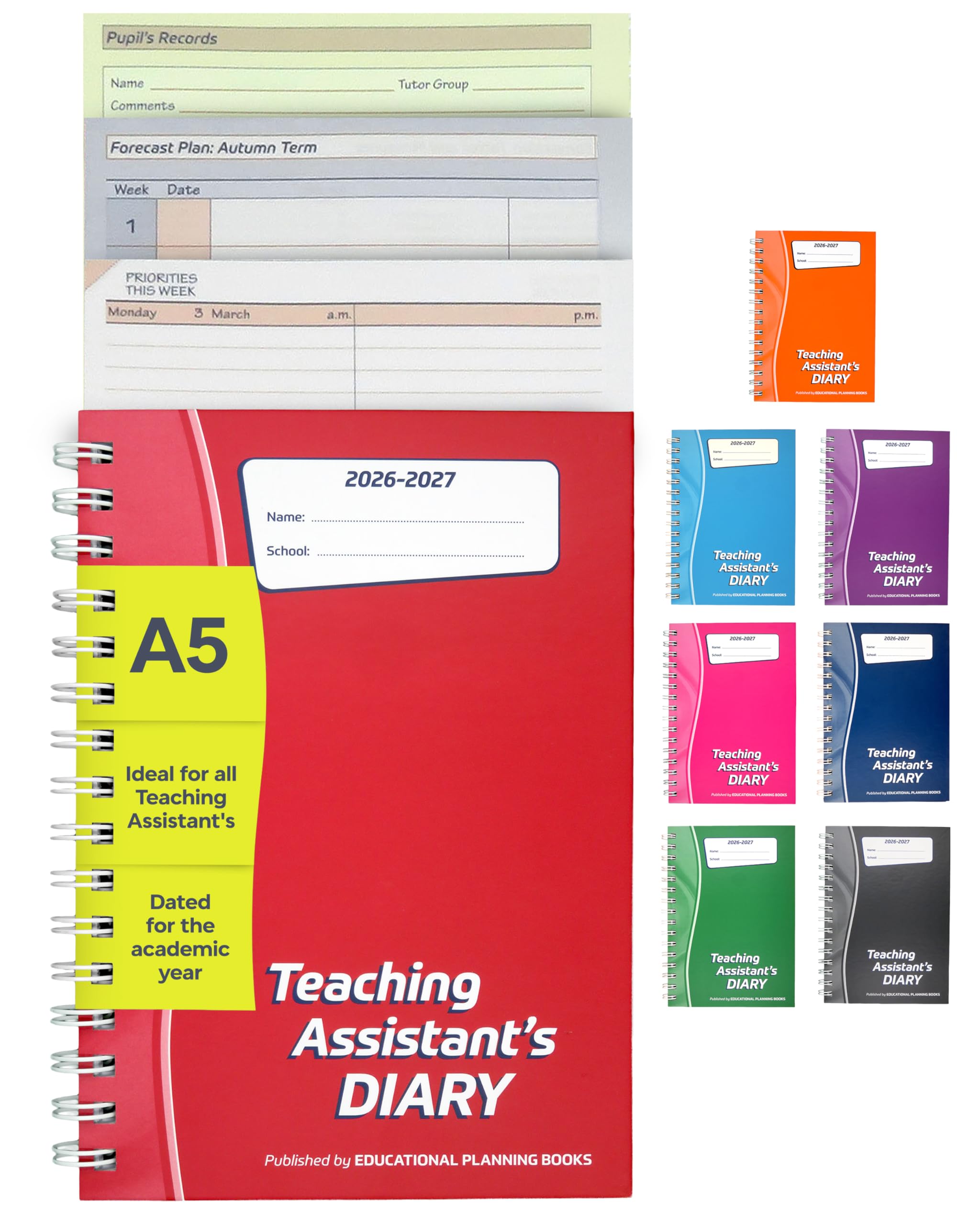 Educational Planning Books – The Teaching Assistants Diary 2026-2027 – A5 – Dated, Week-to-View Teachers Planner & Organiser – Hardback (TAP-R)