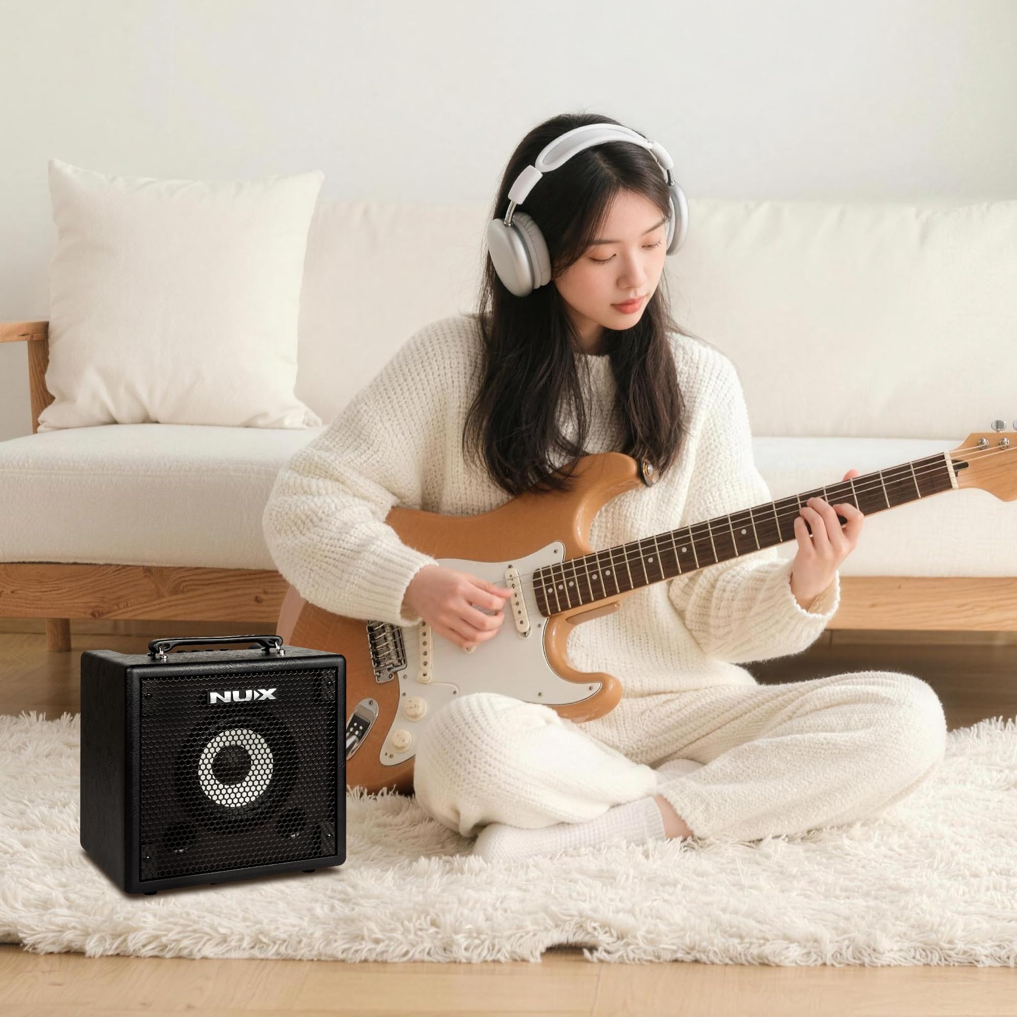 NUX Mighty Bass 50BT Digital Bass Verstärker, Bluetooth Audio Stream, 60s Phrase Loop, Gate, EFX, Amp Modell, IR, Modulation, Reverb, Portable Deep Tone to-Go, USB Audio Stream
