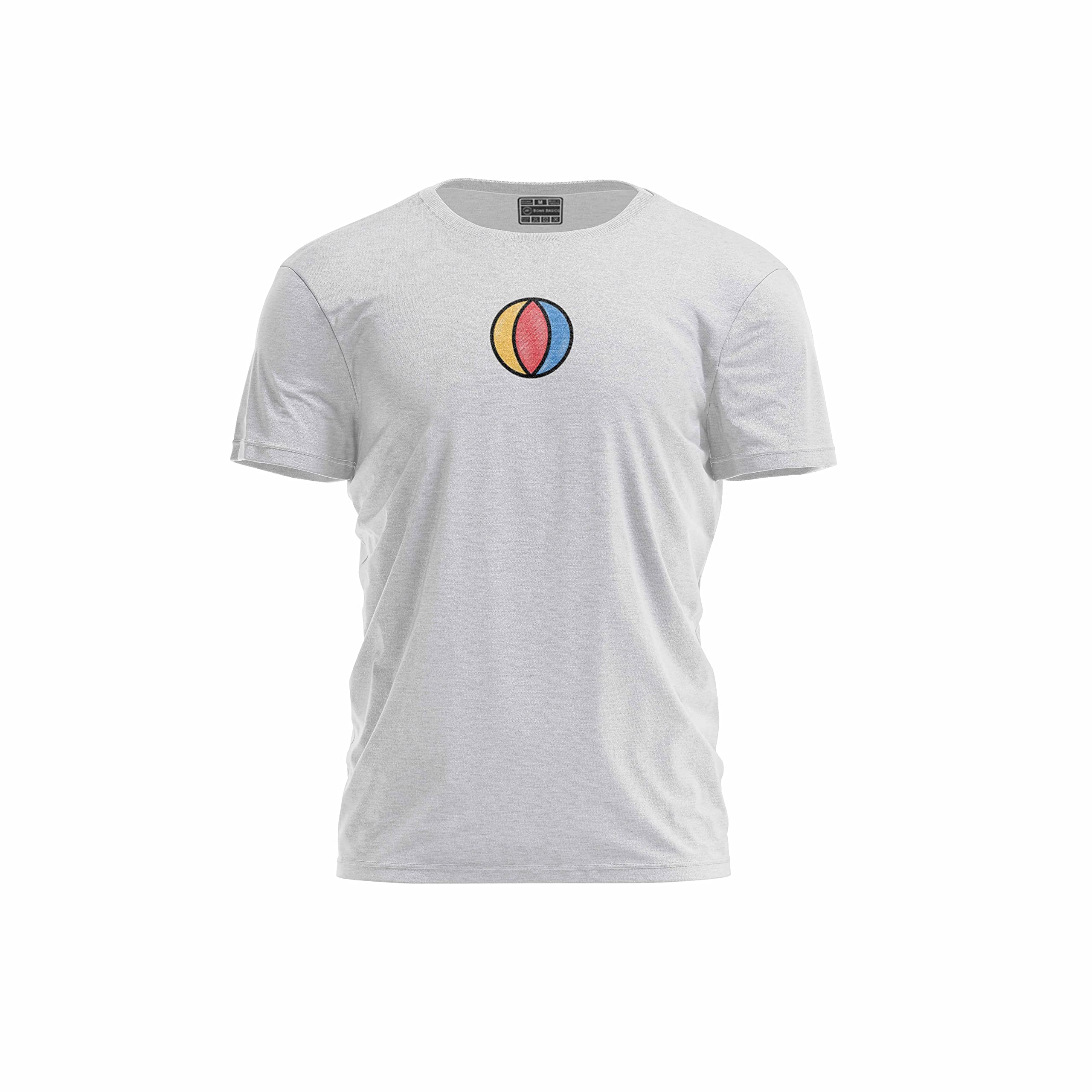 Bona Basics, Digitally Printed, Men's Basic T-Shirt,%70 Cotton%30 Polyester, Grey, Casual, Men's Tops, Size: M