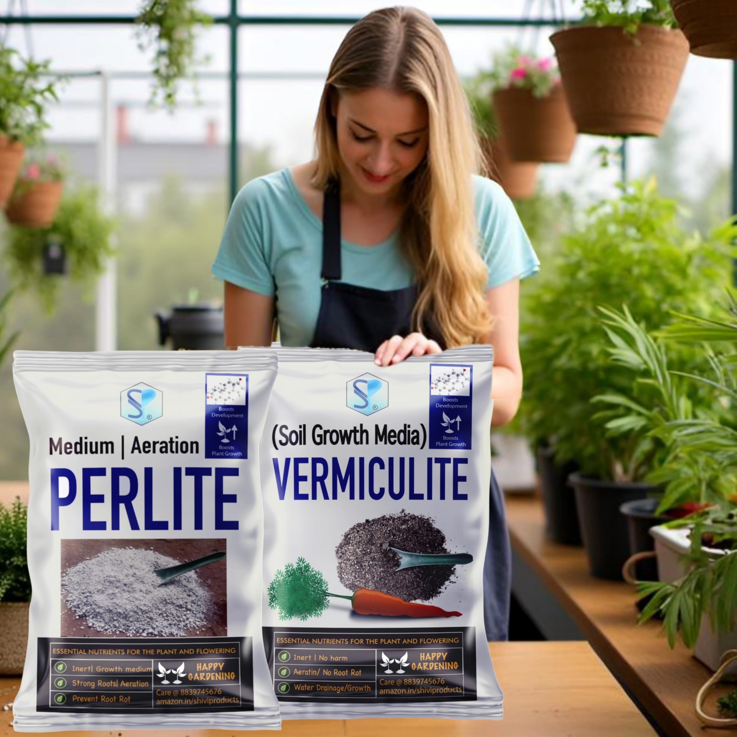Organic Gardening Fertilizer Combo Set Perlite Vermiculite (250g+250g) (Small)
