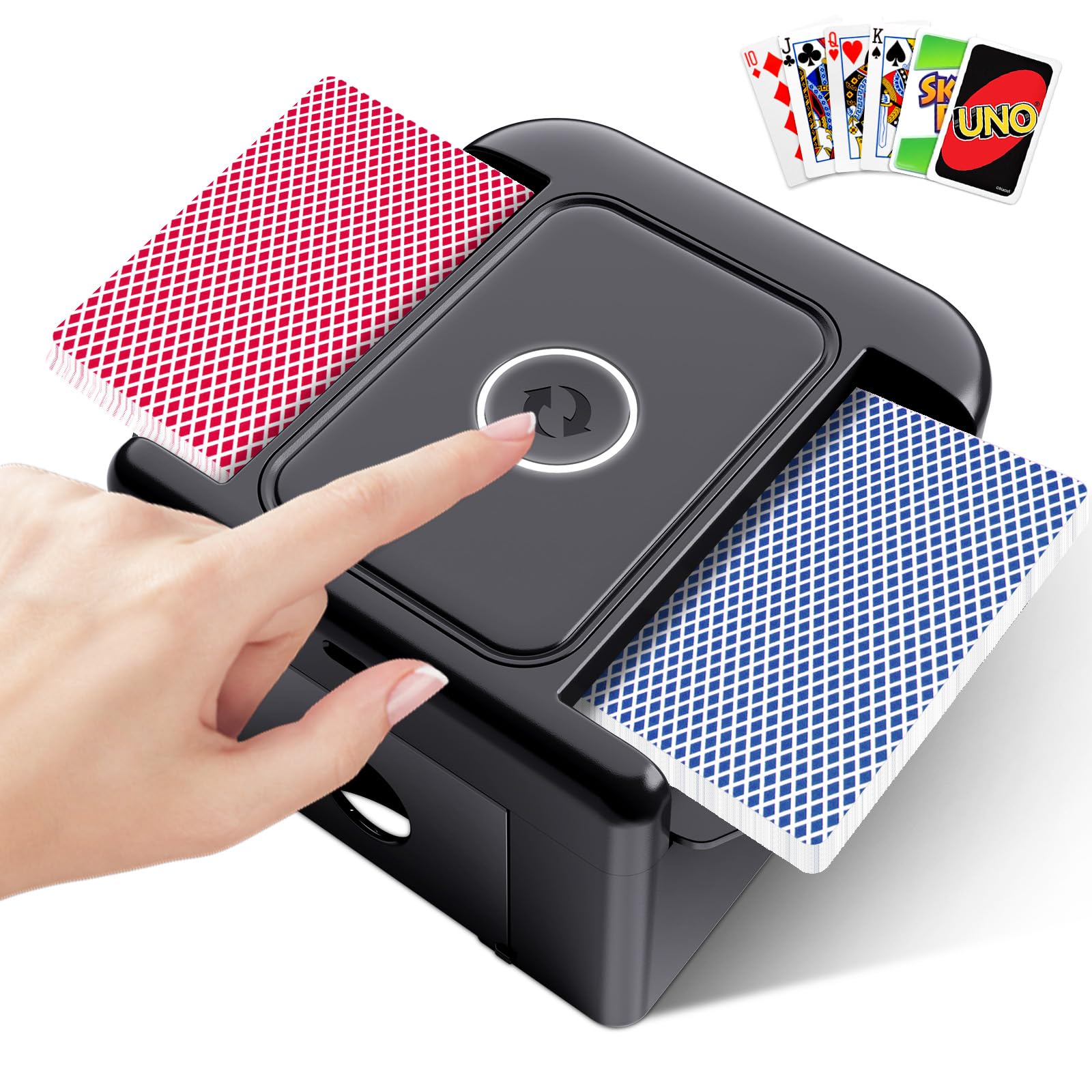 Amazon.com : LAMZZP Automatic Card Shuffler for 2 Decks, Dual Mode