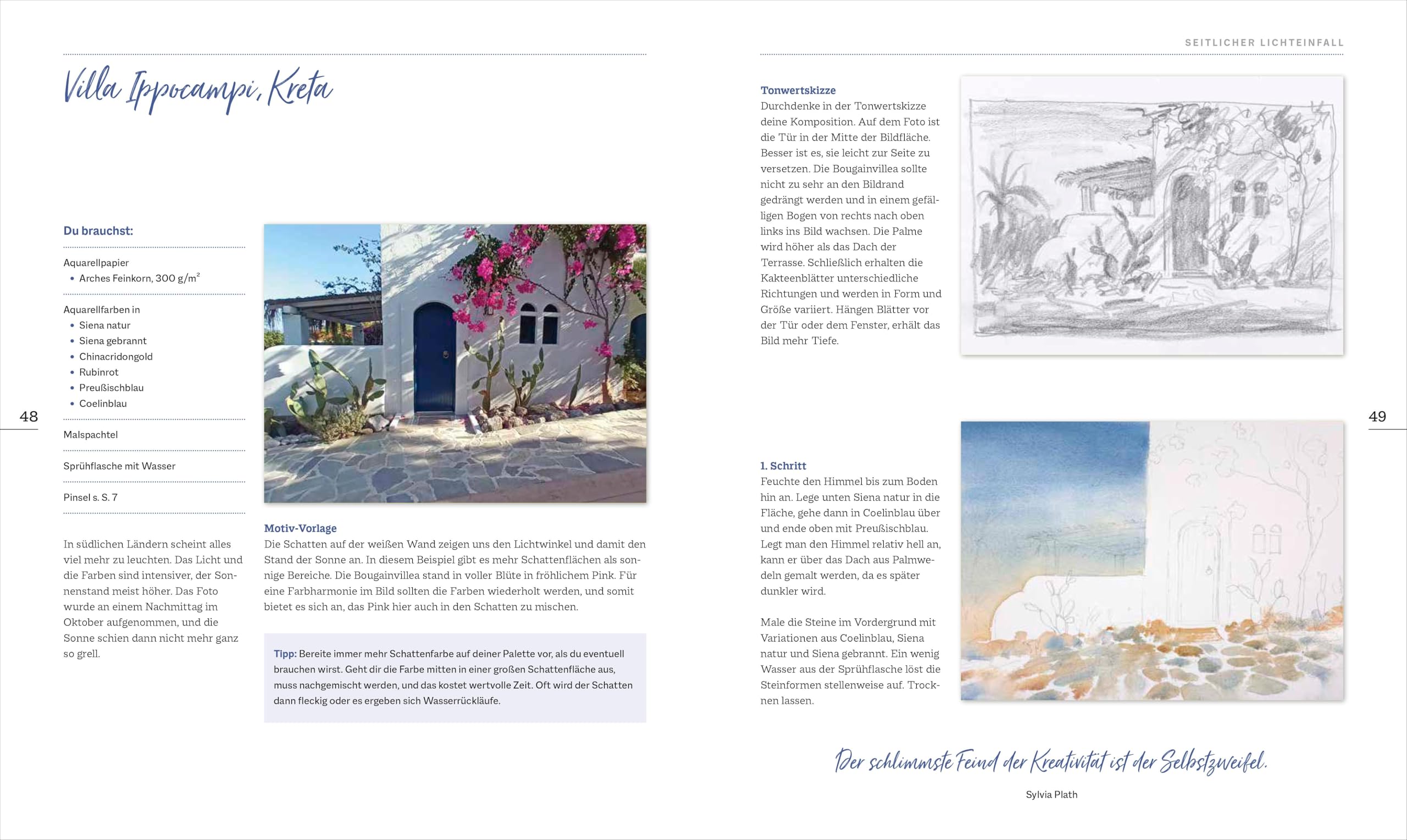 Aquarell-Buch – Mein Atelier Aquarellmalerei Licht & Schatten: Stimmungsvolle Bilder Schritt für Schritt mit Aquarellfarben malen. Detailliertes Praxiswissen mit fundierten Anleitungen.