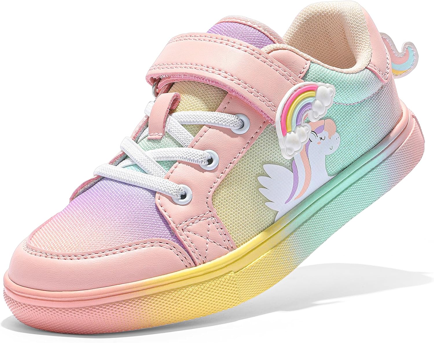 DREAM PAIRS Girls Shoes Toddler Sneakers Rainbow Storybook Casual School Walking Footwear for Toddler/Little Kids
