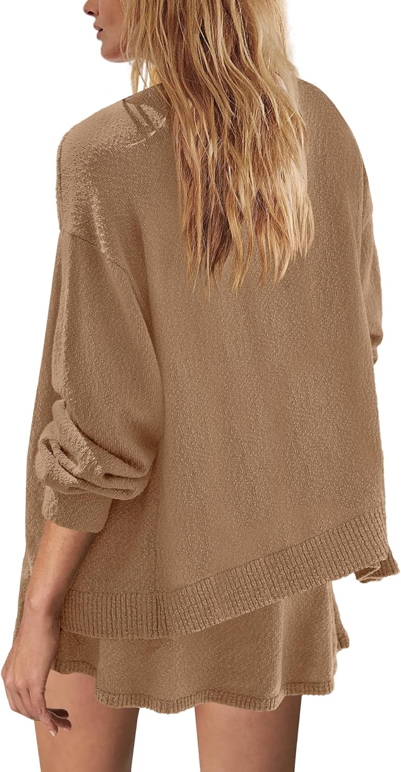 Panadila Womens Sweater Skirt Set 2 Piece Outfits Sweater Skort Set Lounge Cardigan and Knit Skirt Matching Outfits - Image 4