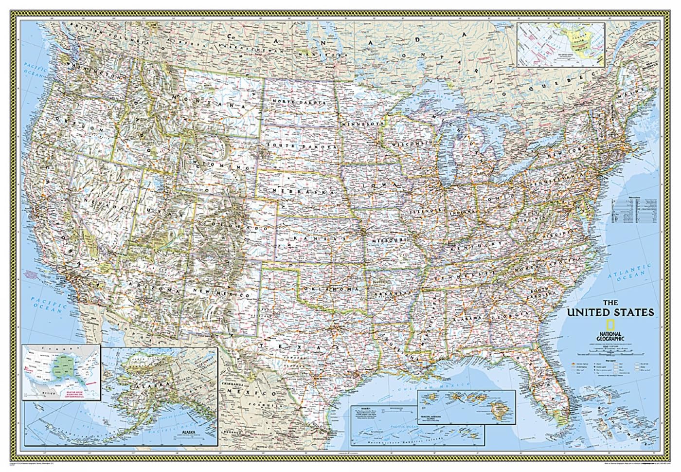 National Geographic United States Wall Map - Classic (Enlarged: 69.25 x 48 in) (National Geographic Reference Map)