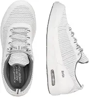 Tênis masculino de ajuste largo e suporte ortopédico | Tênis de corrida e caminhada acolchoado com espuma viscoelástica leve | Confortável para uso diário, Branco, 8.5 Wide