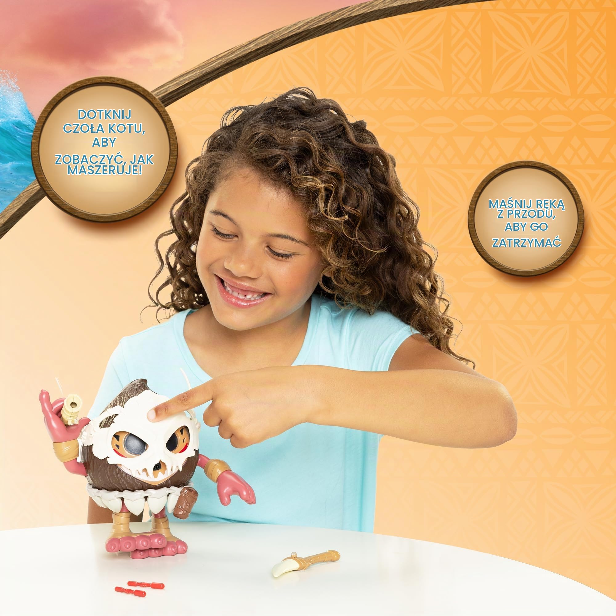 Moana 2 Kotu Walk and Talk zabawka od Jakks Pacific, oficjalny Disney, spacery jak film, efekty dźwiękowe, ogień gra w rzutki i zawiera sztylet do zabawy, zawiera baterie