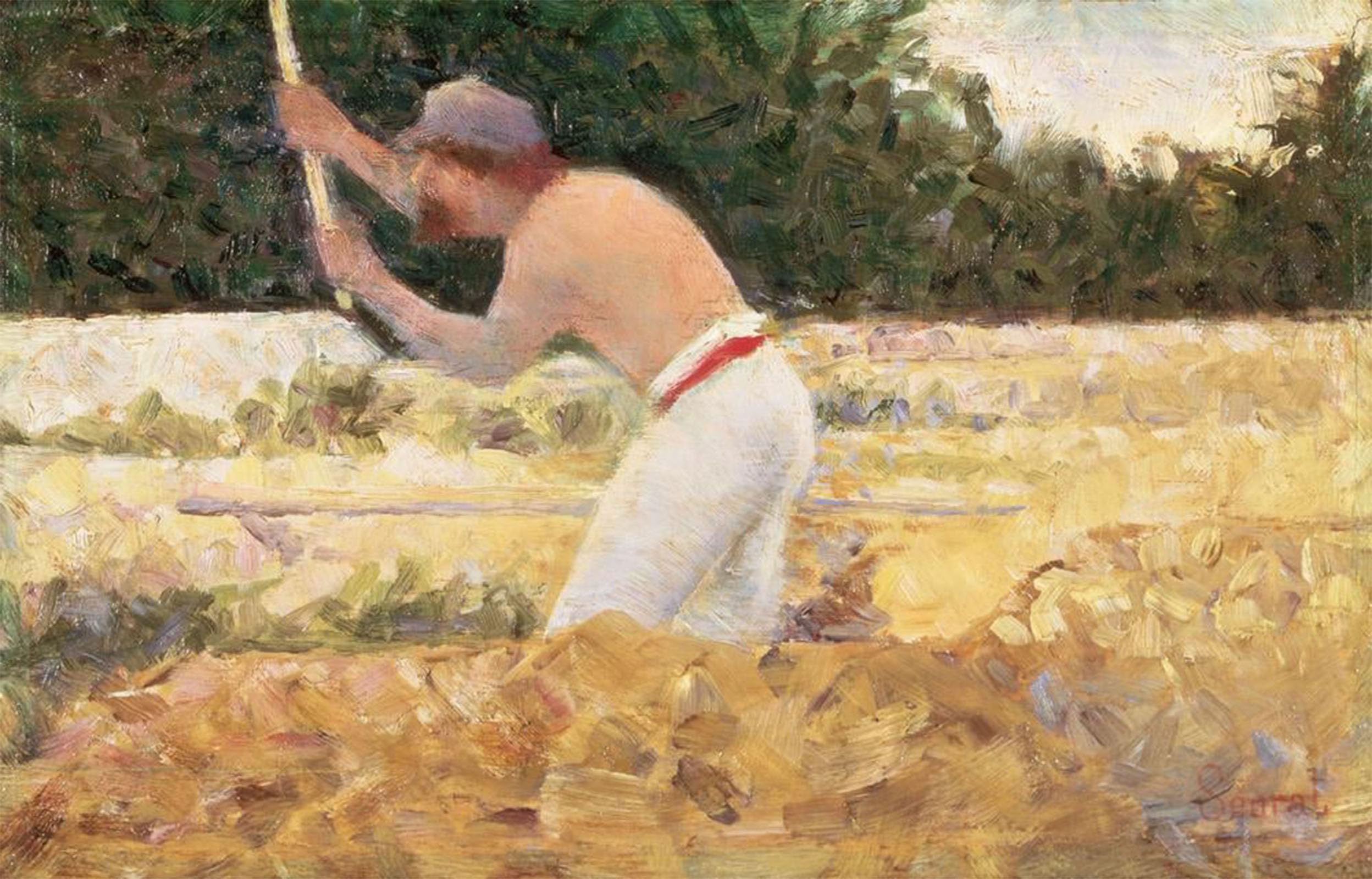ARTXLXXBN Famous Painting Art Wall Decor Abstract Art Picture The Stone Breaker by Georges Seurat Animal Pictures for Home Decor 60x90cm