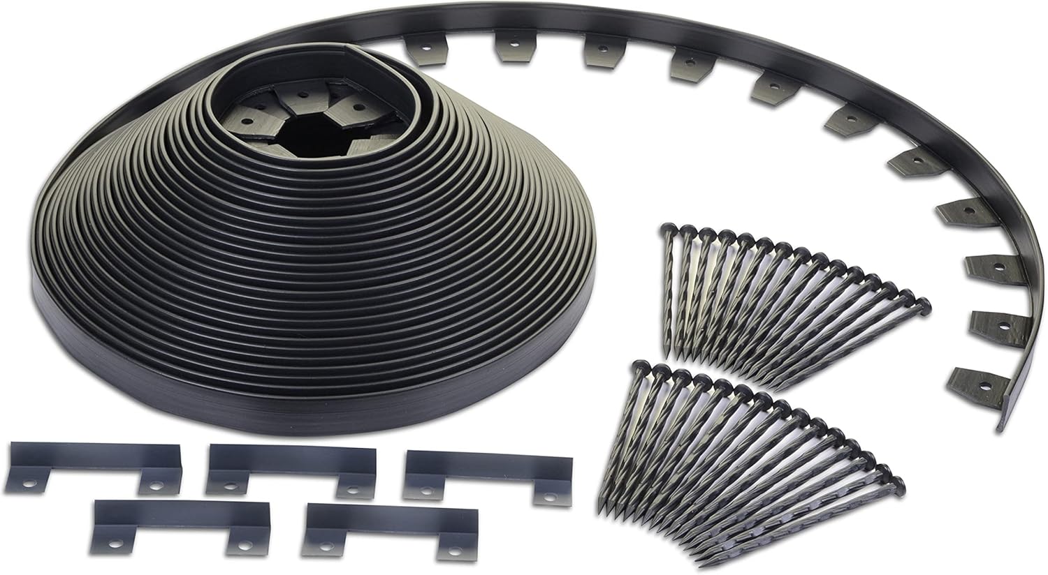 EasyFlex Heavy Duty No-Dig Edging Kit - 100ft., Black Heavy Duty 100 Foot